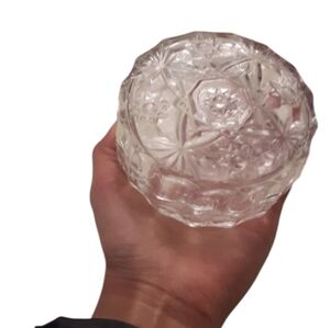 Roundish clear glass jewellery box